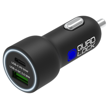 Chargeur allume-cigare QUAD LOCK double USB (C+A) 48W